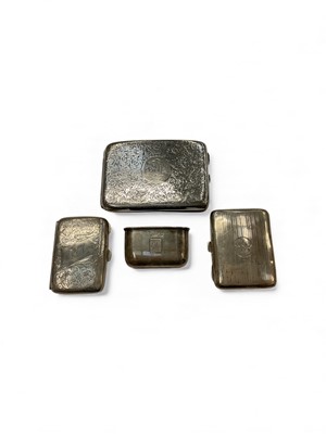 Lot 1000 - Three silver cigarette cases and silver cup , 10ozs