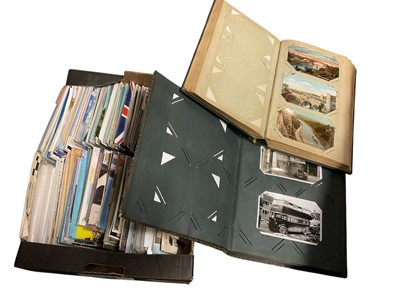 Lot 259 - Postcards in large box, one album and another of old bus and coach photographs