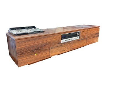 Lot 1349 - Vintage hifi in custom made wooden cabinet, to inclu...