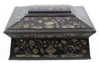 Lot 695 - Unusual early Victorian ebony and mother of...