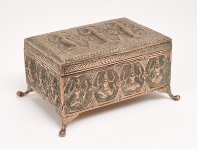 Lot 247 - Late 19th / early 20th century Eastern white metal box of rectangular form