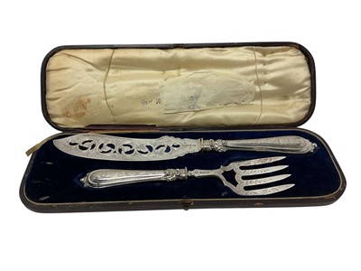 Lot 213 - Victorian silver two piece fish serving set