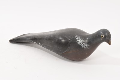 Lot 817 - 19th or early 20th century carved wood and painted decoy pigeon