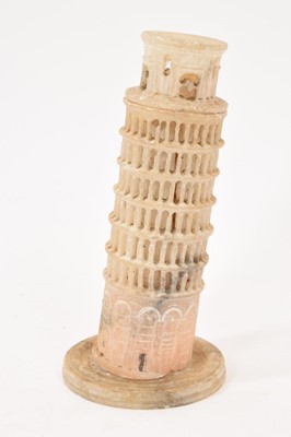 Lot 798 - 19th century Grand Tour alabaster model of the Tower of Pisa