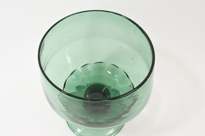 Lot 39 - Large Victorian Stourbridge green glass pedestal bowl