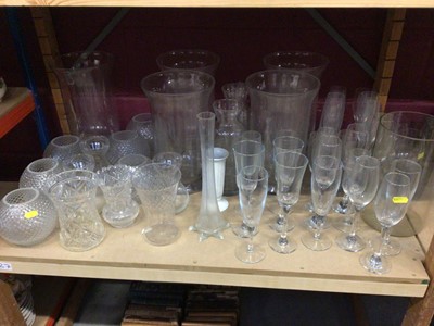 Lot 756 - Group of glassware to include vases, champagne flutes and others