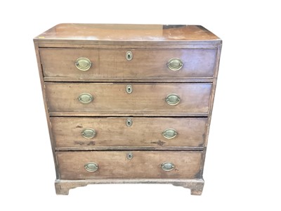 Lot 1352 - Georgian mahogany chest of four drawers, 92cm wide, 47.5cm deep, 98.5cm high