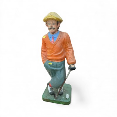 Lot 462 - Free standing papier-mâché model of a golfer.
