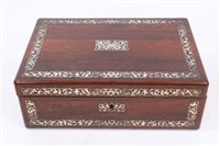 Lot 707 - Victorian rosewood and mother of pearl inlaid...