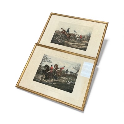 Lot 1132 - Set of six 19th century coloured engravings- Fores's Hunting Sketches, (6).