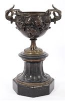 Lot 708 - 19th century Continental bronze urn of...