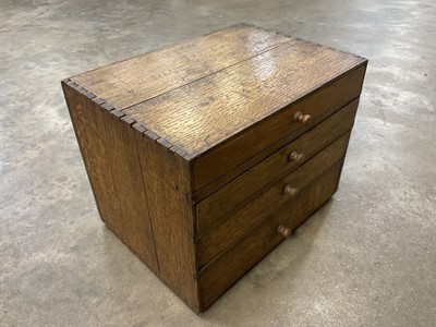 Lot 177 - Antique honey oak collectors cabinet, 32cm wide