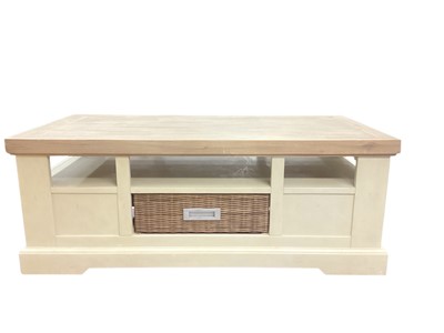 Lot 1371 - Contemporary coffee table with central single drawer below, 120cm x 60cm x 46cm high