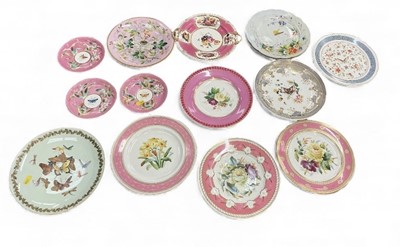 Lot 472 - Group of Victorian hand decorated floral plates.