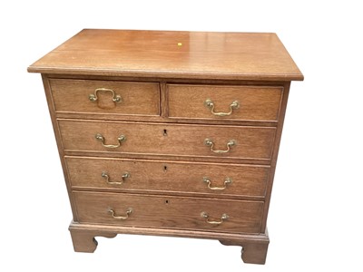 Lot 1373 - George III style oak chest of drawers, 81cm wide, 49cm deep, 81cm high