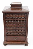 Lot 716 - Rare Victorian mahogany cigar cabinet of...