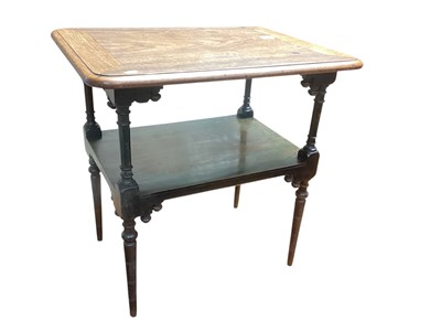 Lot 1379 - Victorian Arts & Crafts rosewood two tier table, in manner of Godwin 61cm wide, 46cm deep, 61cm high