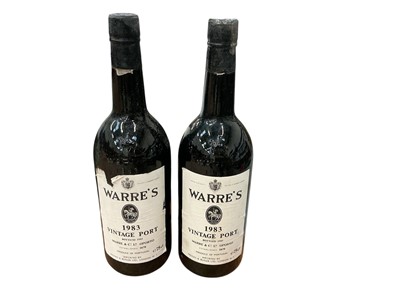Lot 489 - Two bottles of Warre's 1983 Vintage Port