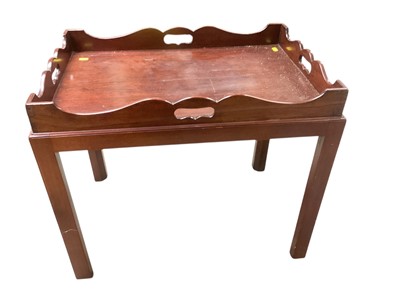 Lot 1417 - George III style mahogany tray top table