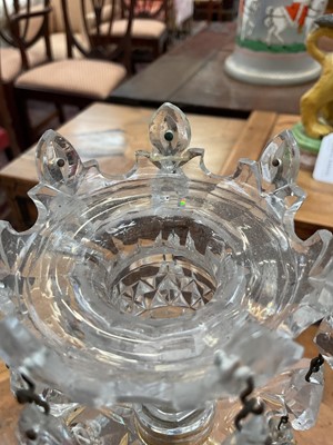 Lot 77 - Pair of early 19th century Wedgwood, ormolu and cut glass candlesticks