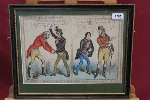 Lot 1195 - William Heath (1795 - 1840), hand-coloured...