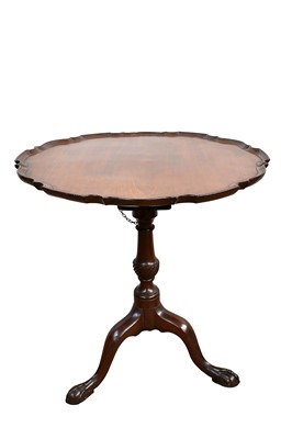 Lot 1429 - George II style mahogany piecrust top occasional table