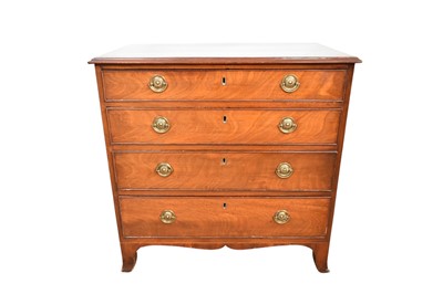 Lot 1430 - Regency mahogany small chest of four long drawers