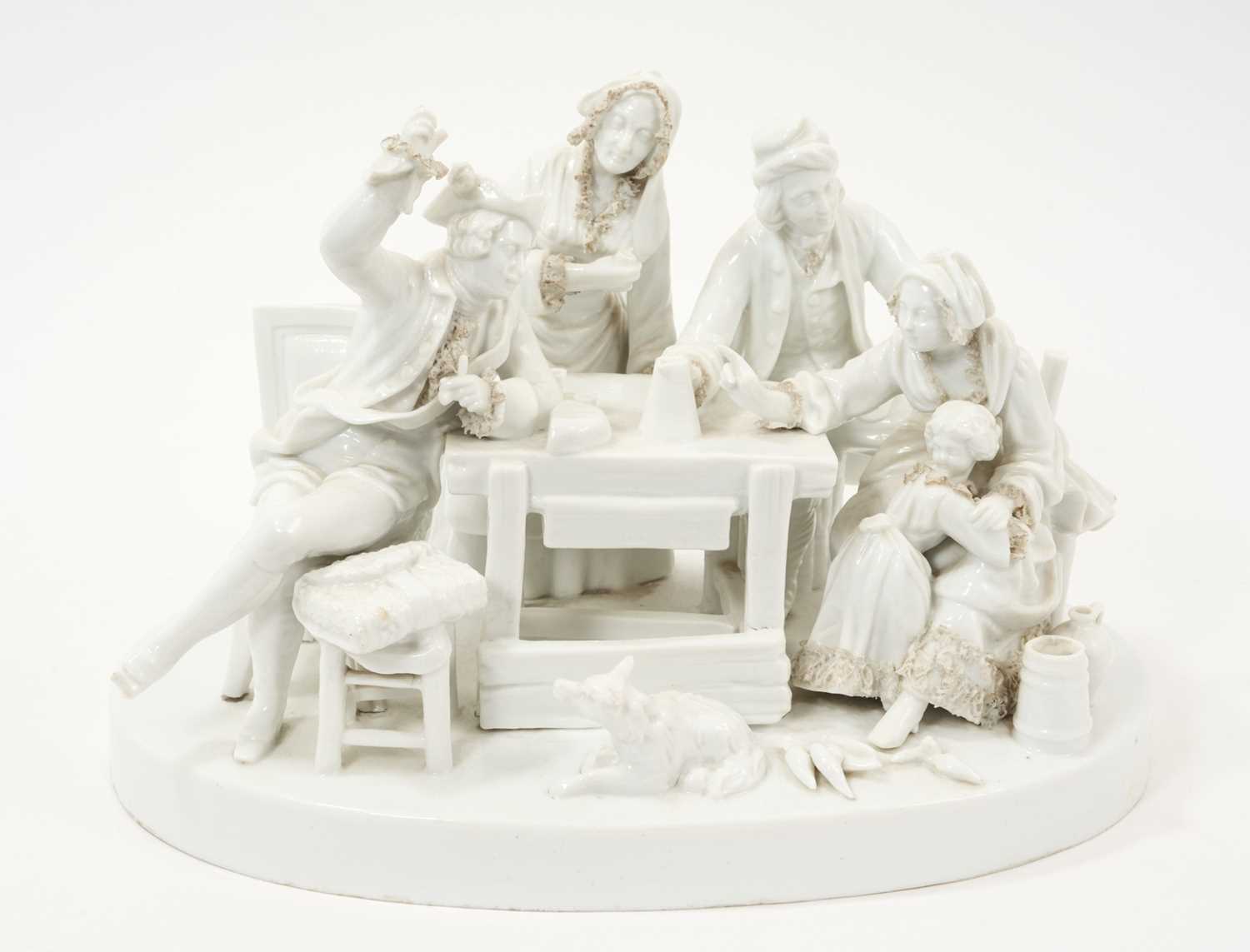Lot 7 - Late 18th / early 19th century Meissen white glazed figural group