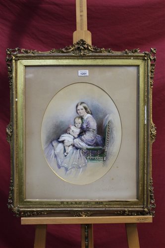 Lot 1201 - Ann Mary Severn (1832 - 1866), oval...