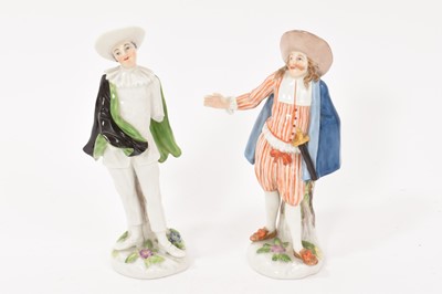 Lot 9 - Pair of Meissen Commedia Del Arte standing figures