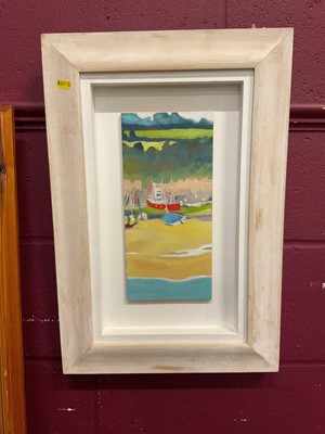 Lot 1170 - Elizabeth Martland de Alwis (contemporary), oil on panel of Burnham Overy Staithe, framed, 32.5cm x 15cm