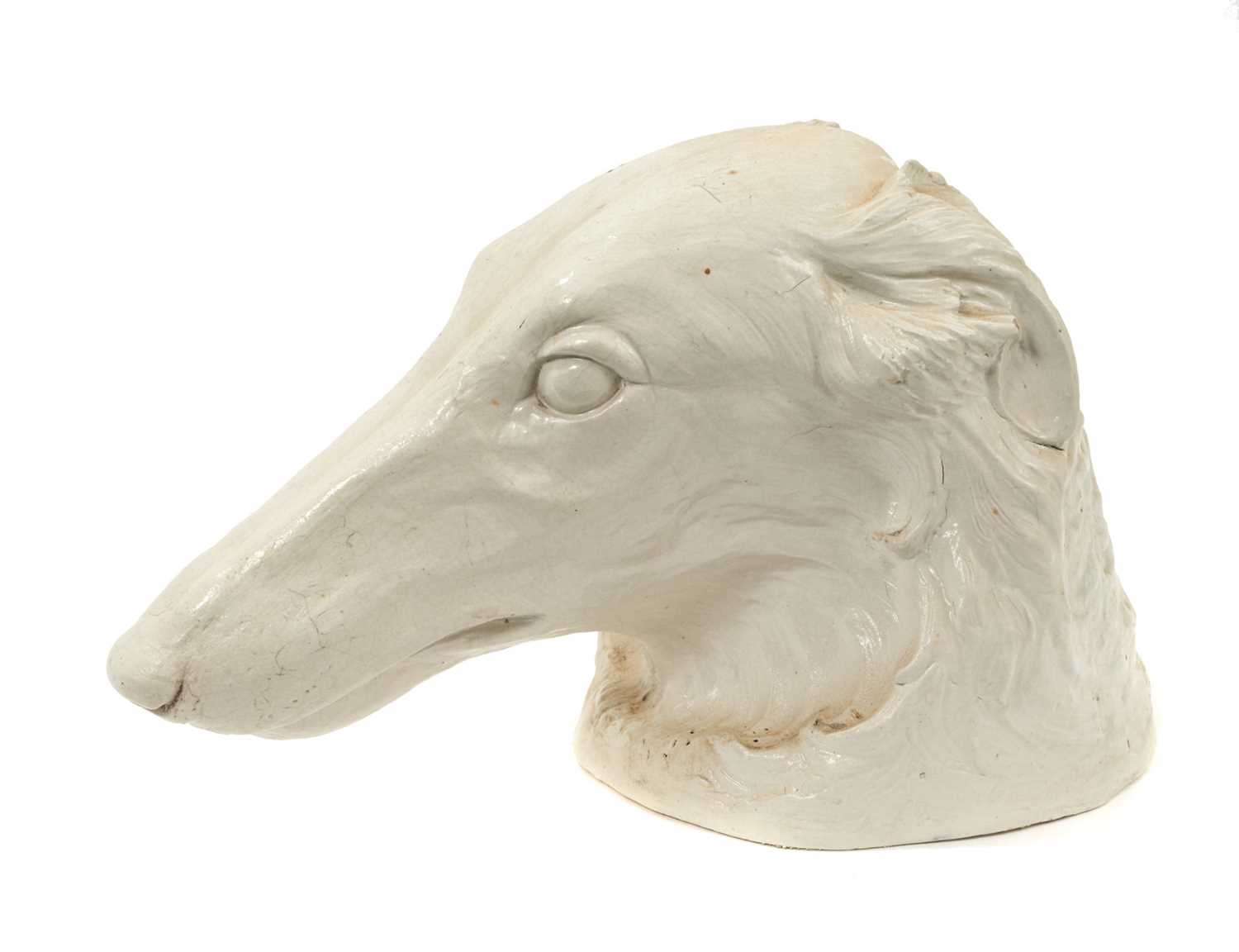 Lot 71 - Stella Crofts (1898-1964) pottery bust of a dog, signed and dated 1935 to base