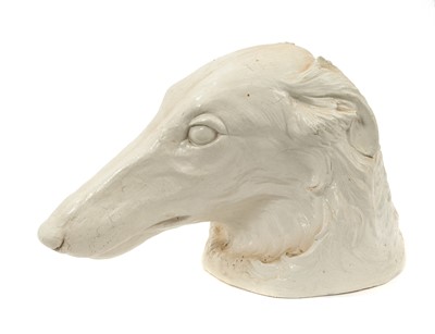 Lot 71 - Stella Crofts (1898-1964) pottery bust of a dog, signed and dated 1935 to base