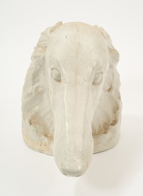 Lot 71 - Stella Crofts (1898-1964) pottery bust of a dog, signed and dated 1935 to base