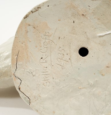 Lot 71 - Stella Crofts (1898-1964) pottery bust of a dog, signed and dated 1935 to base