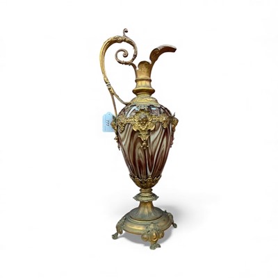 Lot 777 - Ormolu marble glass ewer