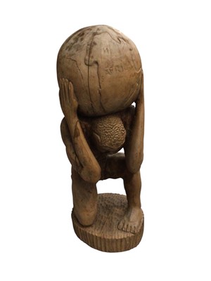 Lot 778 - Wooden carved atlas figure