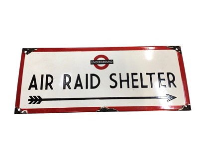 Lot 781 - Reproduction Air Raid Shelter enamel sign measuring approximately 40.5cm x 16.5cm
