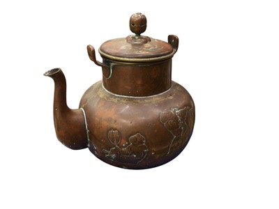 Lot 787 - Japanese copper teapot measuring approximately 20cm tall