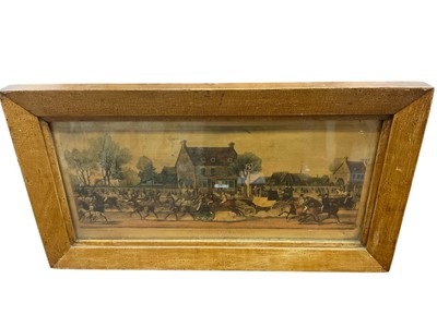 Lot 224 - 19th century coaching print and pair of framed hunting prints
