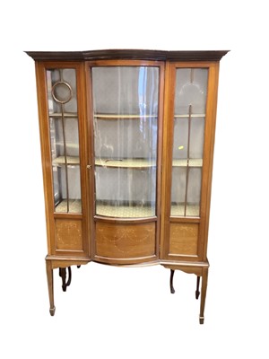 Lot 1436 - Edwardian inlaid mahogany display cabinet, 116.5cm wide, 43cm deep, 178cm high