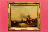 Lot 1215 - Manner of William Shayer, oil on canvas -...