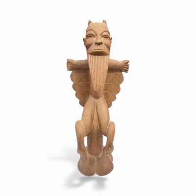 Lot 799 - Ashanti carved wood figure of a Sasabonsam, 52cm high