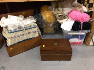 Lot 810 - Group of sewing equipment to include a sewing machine, sewing box containing threads, sewing needles and others