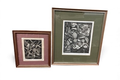 Lot 1158 - 1960's linocut dated 1967, together with another similar, (2)