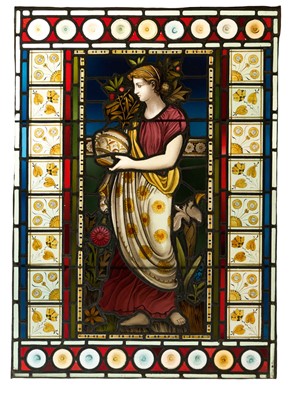 Lot 1450 - Late 19th century Aesthetic period stained glass window