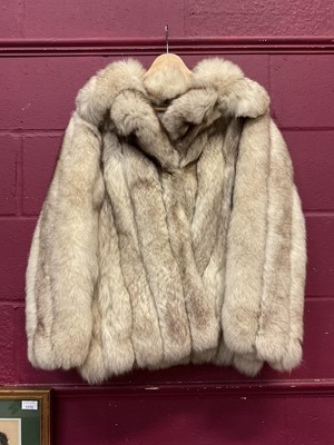 Lot 91 - White fox fur coat by Saga, size 10