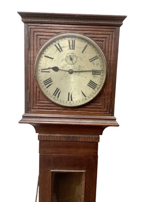 Lot 1458 - Old oak longcase clock