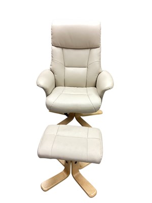 Lot 1459 - Contemporary reclining chair with matching stool