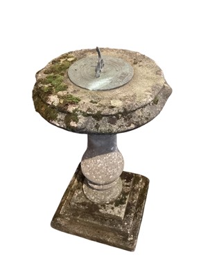 Lot 1460 - Antique concrete sundial measuring approximately 81cm tall